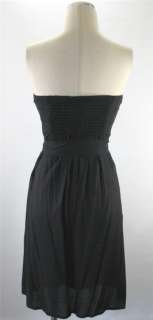 Black Strapless Fold Over Petal Bust Tie Waist Tube Dress  