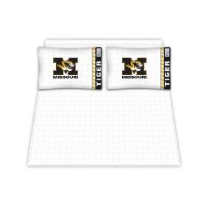 Best Quality Micro Fiber Sheet Set   Missouri Tigers NCAA /Color White 