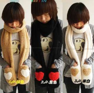 New Best Cute Japan Womens Winter Warm Scarf + Gloves 3 Colors Gift 