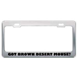 Got Brown Desert Mouse? Animals Pets Metal License Plate Frame Holder 