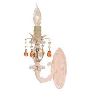  lily pink clear and pink beads sconce