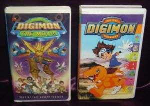 LOT of 2 DIGIMON VHS in Clamshell Cases   MOVIE & VOL 1  