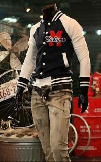 2011 NEW Mens Classic Fashion Retro Style Baseball Shirt Jacket Dark 