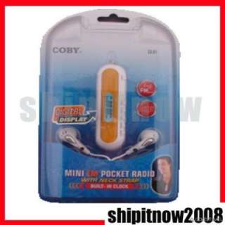   Portable Mini FM Pocket Scan Radio Backlit Digital Display Clock 3.5mm