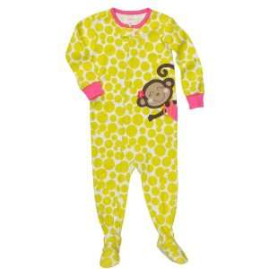   Footed Cotton Sleeper Pajama Lime Green Monkey   3 Toddler (3t) Baby