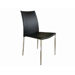  Wholesale Interiors Benton Black Leather Dining Chair 