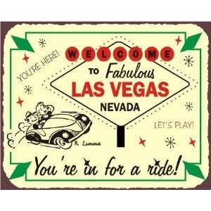  Las Vegas Ride Vintage Metal Art Game Room Poker Retro Tin 