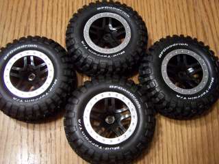 10 Traxxas Raptor 2wd BF Goodrich Tires & 12mm Black Spoke Wheels 