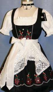   / SHORT BLACK German Austria Holiday OKTOBERFEST DIRNDL Dress / 8 S