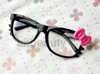   Bow Style Women Girl Glasses Costume Without Lens lovely Black  