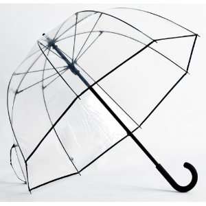   Clear Fiberglass Dome Bubble Umbrella With Black Trim 