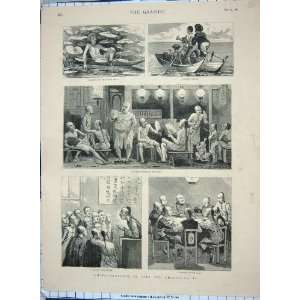   1881 CHINA CANOE LOTUS LAKES SANPAN SHANGHAI PEOPLE