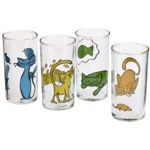  Precidio A Cats Life Juice Glasses, Gift Set of 4 Kitchen 