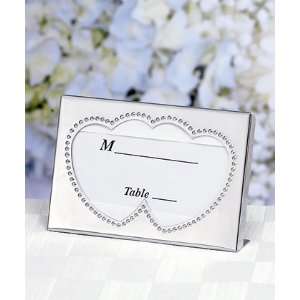  Chrome Double Heart Placecard Frame (Set of 36)   Wedding 