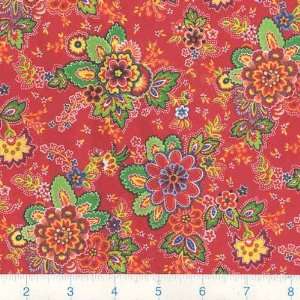  45 Wide Circa Vintage Floral Assortment Red Fabric By 