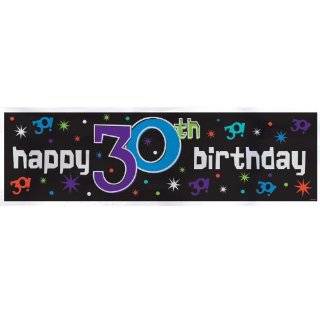 The Party Continues 30th Birthday Giant Metallic Sign Banner