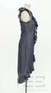 Jeans Paul Gaultier Denim Beaded Ruffle Dress Size 42  