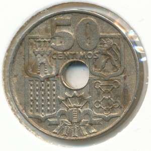 SPAIN   1949 (53), 50 Centimos   KM# 777  