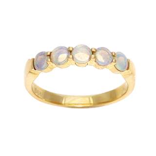 14KT YELLOW GOLD   0.42CTW OPAL PRONG SET BAND RING  