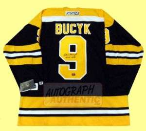 Autographed John Bucyk Boston Bruins Jersey (black)  