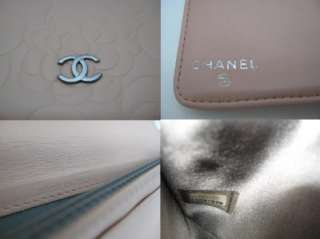 Auth. Chanel Light Dusty Pink Camellia Long Wallet  