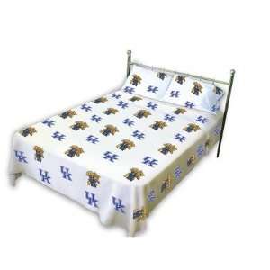  College Covers KENSS Kentucky Printed Sheet Set in White 
