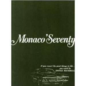  1970 DODGE MONACO Sales Brochure Literature Book 