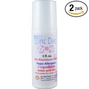  Dr. Clark Roll on Zinc Oxide Deodorant   3 Oz, Pack of 2 