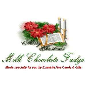 Custom Labeled Gift Fancy Merry Christmas Milk Chocolate Fudge 