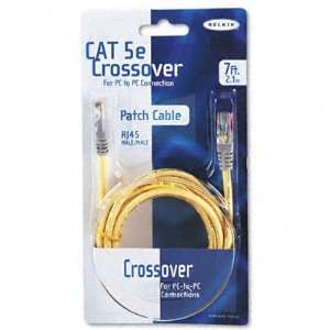  New CAT5e Crossover Patch Cable RJ45 Connectors 7 ft Case 