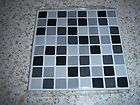 30 NEW MOSAIC TILE TRANSFERS/ STICKERS IN SILVER/BLACK