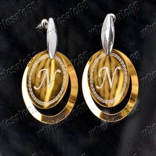   lots charm stainless steel dangle hoop earrings fashion jewelry  