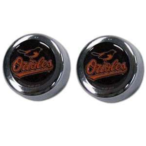   Licensed Baltimore Orioles License Plate Screw Caps Chrome Sports
