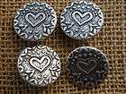 Old Silver Colour Metal Buttons with Heart Design 23m