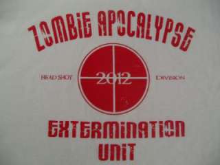 HALLOWEEN COSTUME  ZOMBIE APOCALYPSE 2012 T SHIRT  