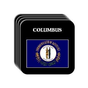  US State Flag   COLUMBUS, Kentucky (KY) Set of 4 Mini 