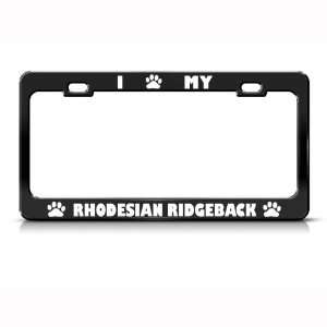 Rhodesian Ridgeback Dog Dogs Black Metal license plate frame Tag 