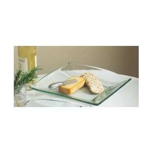    Large Square Green Glass Plate, By Tag LTD