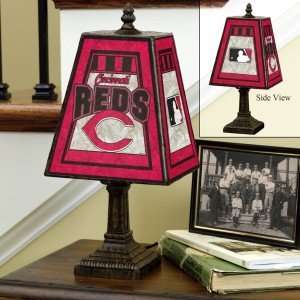  Cincinnati Reds Art Glass Table Lamp  