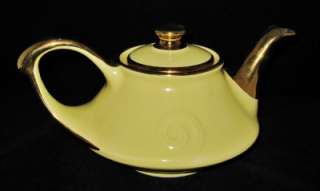 Pearl Art Deco Retro Teapot, Creamer & Sugar, 22k Gold  