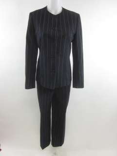 PAUL STUART Navy Green Pinstripe 3pc Suit Size 6 8  