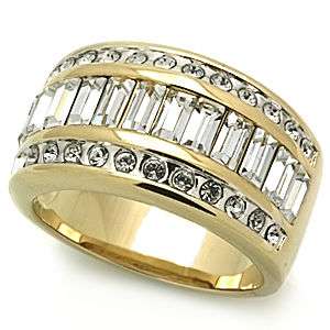Impressive 4 Ct Gold Plated Band Featuring Multiple Crystals and 