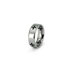  New 7mm Titanium Ring With Black Resin Inlay, Comfort Fit 