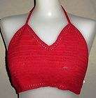 NWT Red Crochet Bikini Swim Top / Coverup OS  