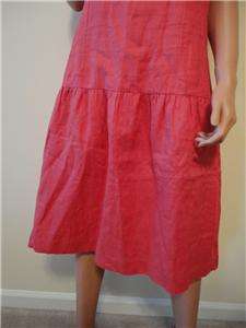 NWT NEW TALBOTS Coral Pink Linen Summer Beach Dress Size 16  