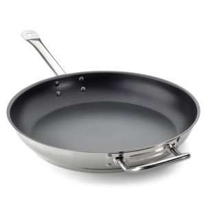   Stainless Steel Fry Pan with Aluminum Clad Bottom