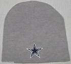 DALLAS COWBOYS BEANIE, SCULL CAP, HAT, NFL PATCH/LOGO ~GREY ~COOL ~NEW