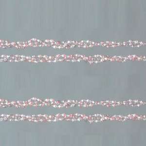  9 Pretty Pink Faceted Bead Twist Christmas Garland