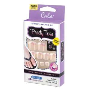 Cala Pretty Toes Complete Toenail Kit with Nail Art and Nail Glue (28 