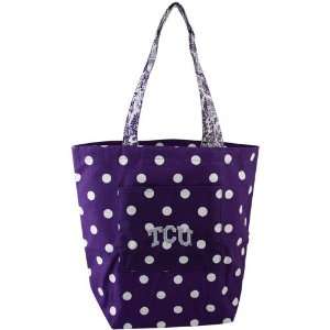  Texas Christian Horned Frogs Purple Polka Dot Small Canvas 
